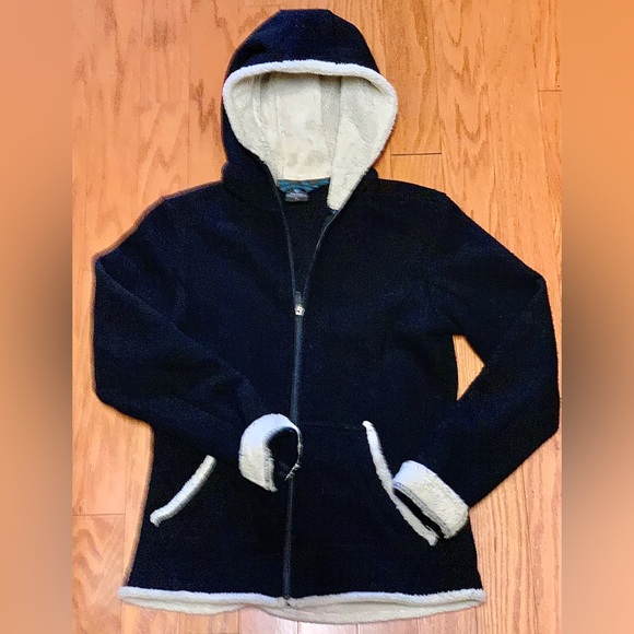 Women’s Small Black KUHL Alfpaca Full Zip Thumb Hole Fleece Hoodie - Picture 2 of 14